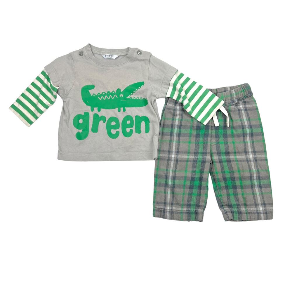 Baby Boden Green Alligator Outfit